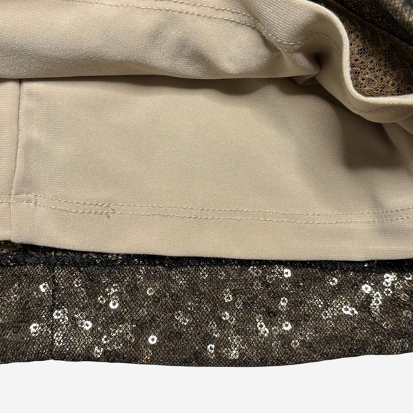 Lauren Ralph Lauren Evening Dress Size 8 Gold Sequined Black Tulle Stretch - Picture 6 of 12